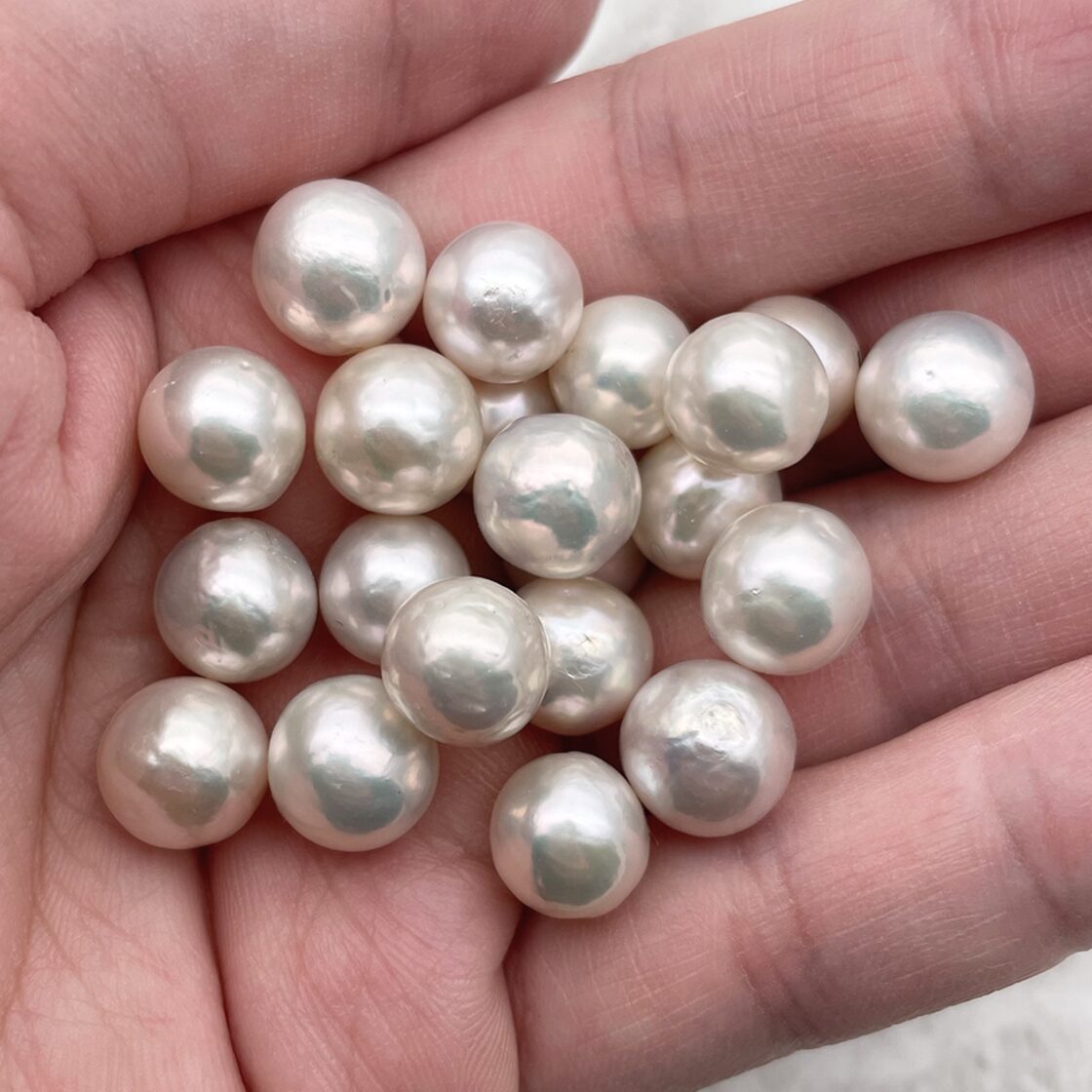 無穴/貫通/片穴】高品質 大粒 淡水真珠 一粒 ラウンド バロック 10  