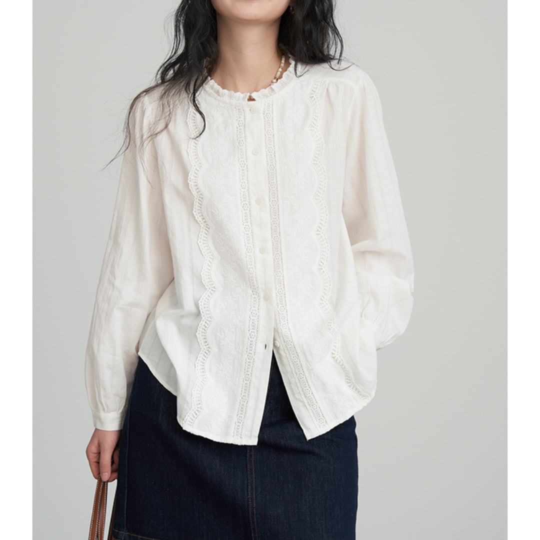 jacquard fabric applique shirt