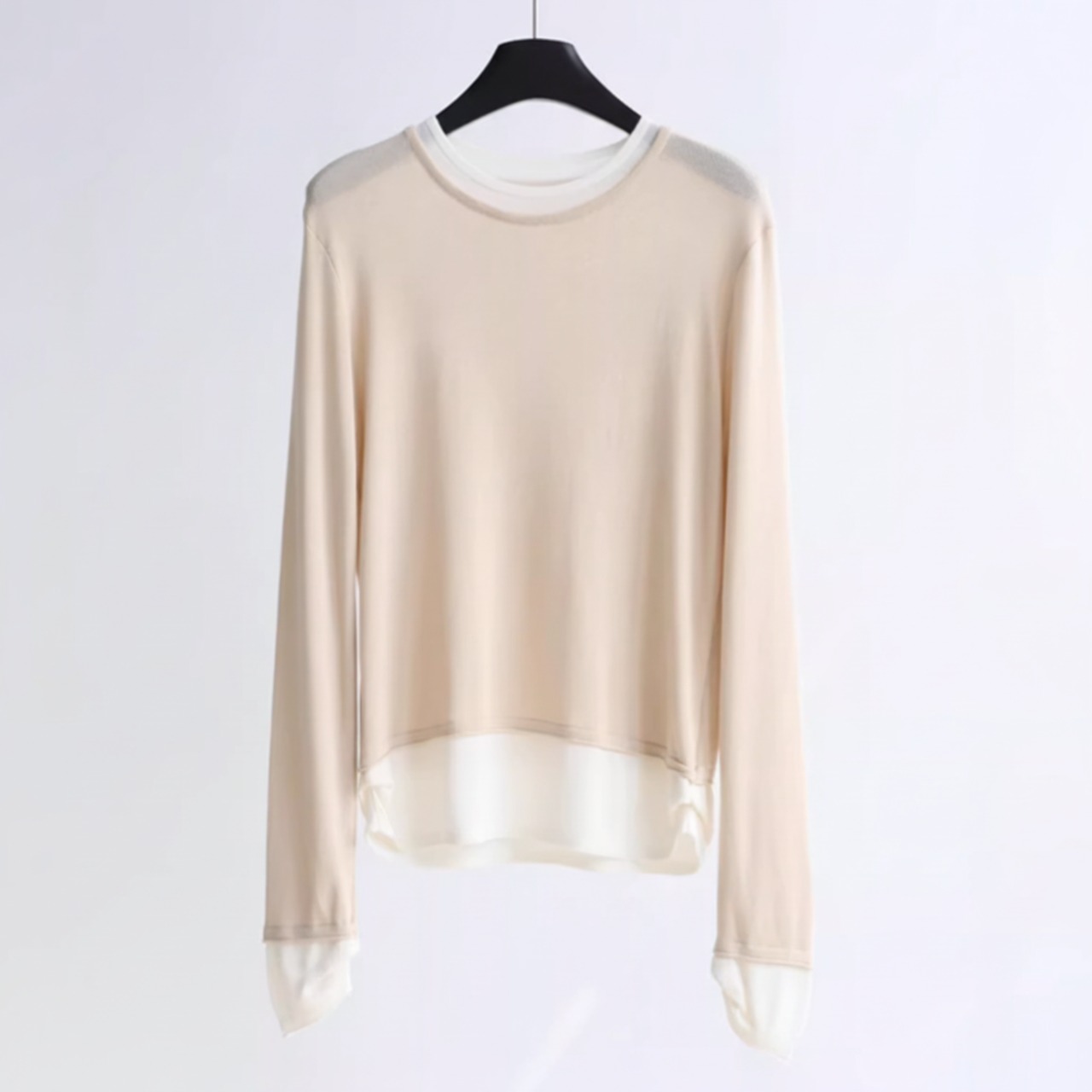 重ね着風 長袖トップス   4colors  26015・画像14