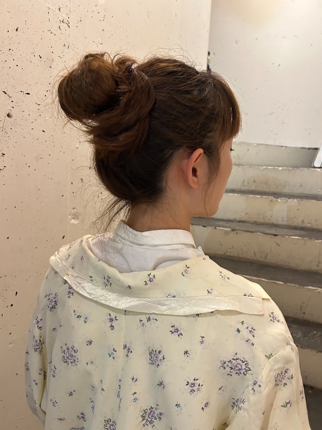 40's purple flower white  gown