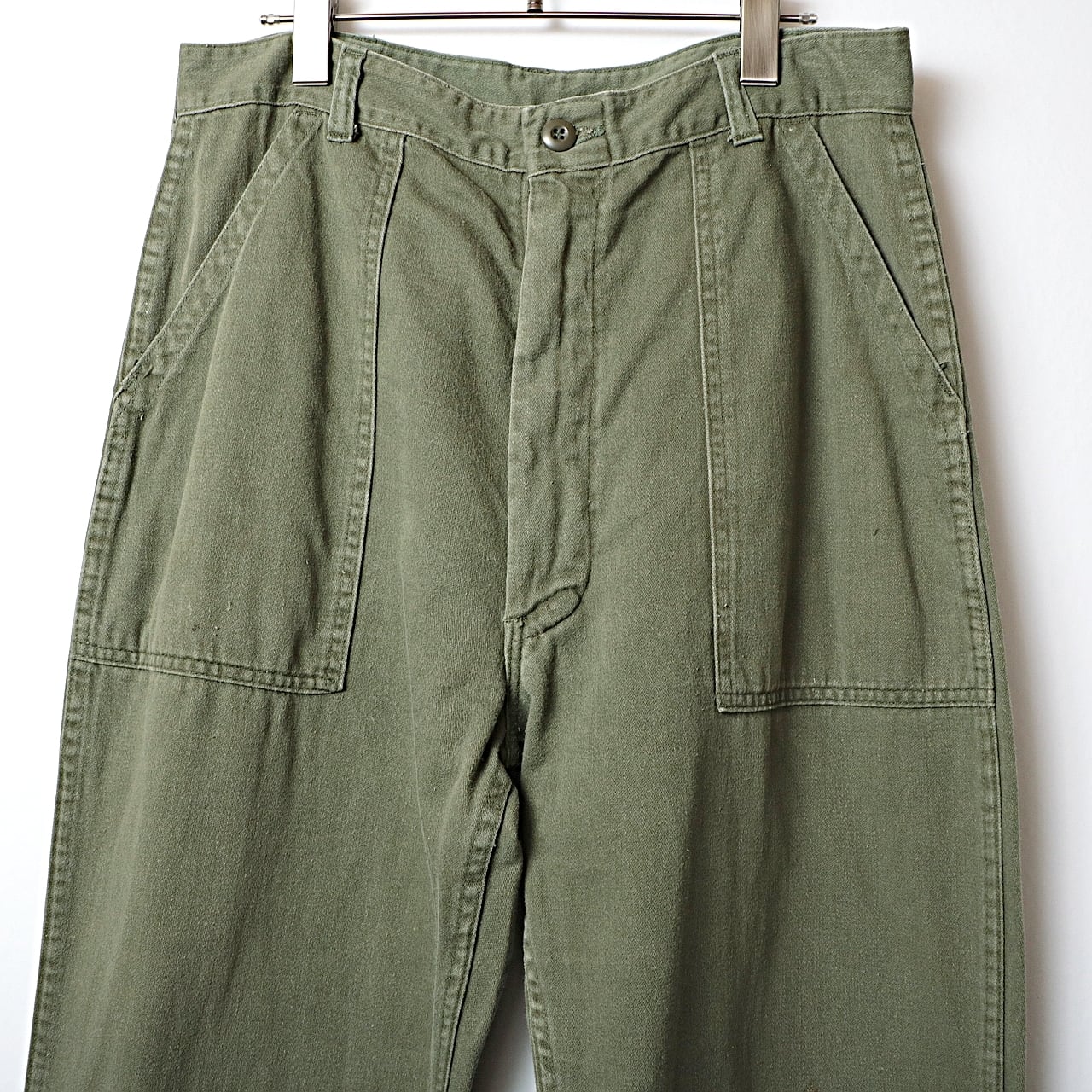ヴィンテージ US ARMY 70s 米軍 OG-107 ベイカーパンツ 実物 70s US ARMY OG107 ベイカー ミリタリー パンツ ジップ 古着 used