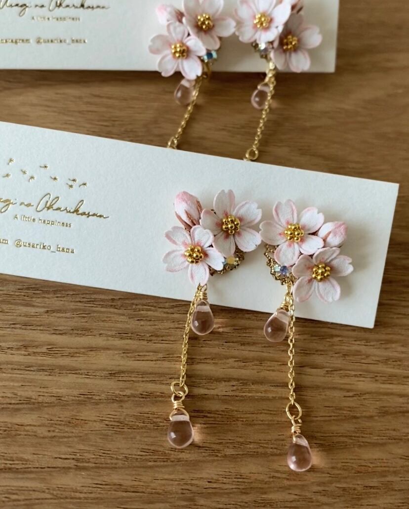 《展示》桜のピアス/イヤリング -花盛り Hanazakari- | うさぎの
