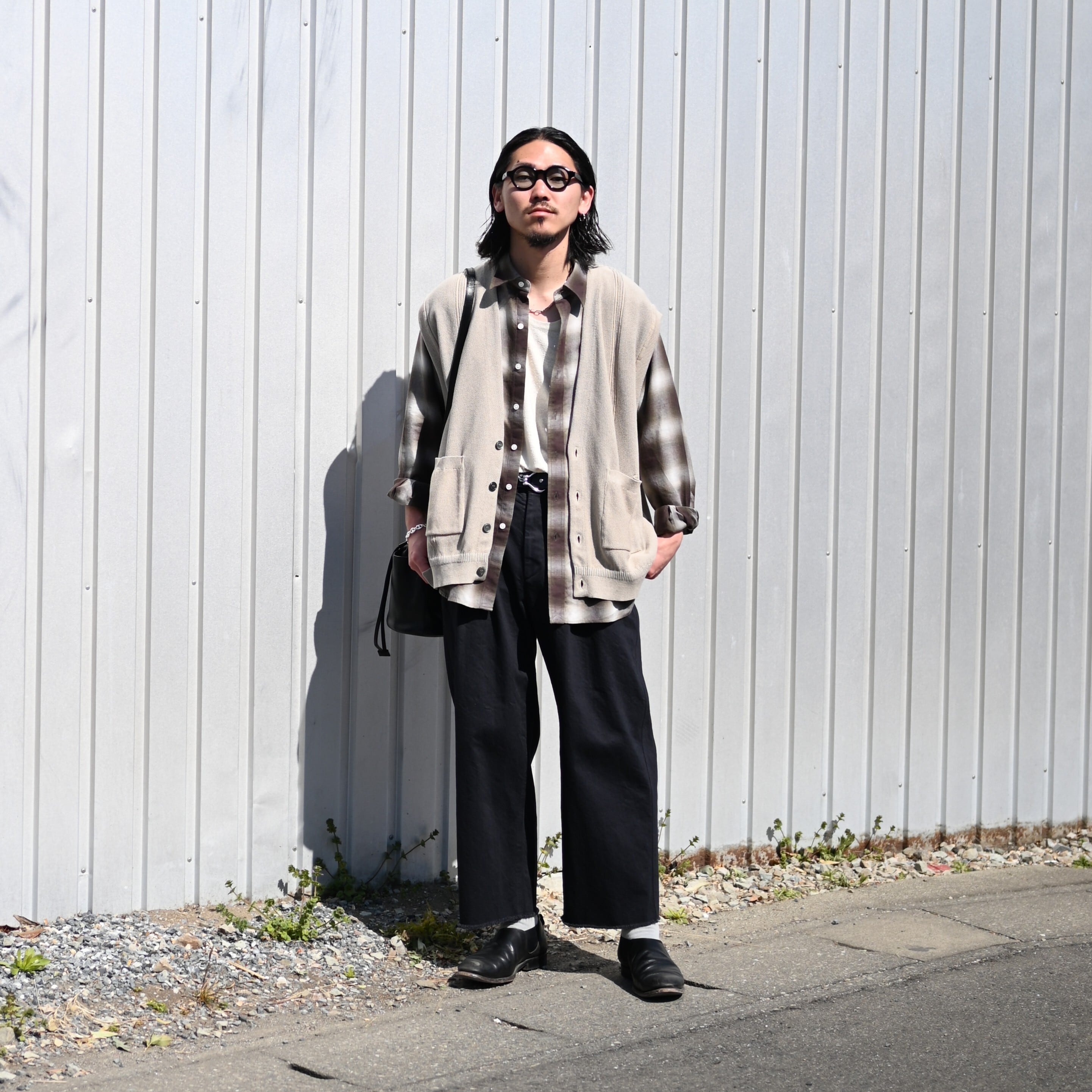 YASHIKI / GANKO別注 ×Shirotsume V-neck Vest(kibata) | GANKO