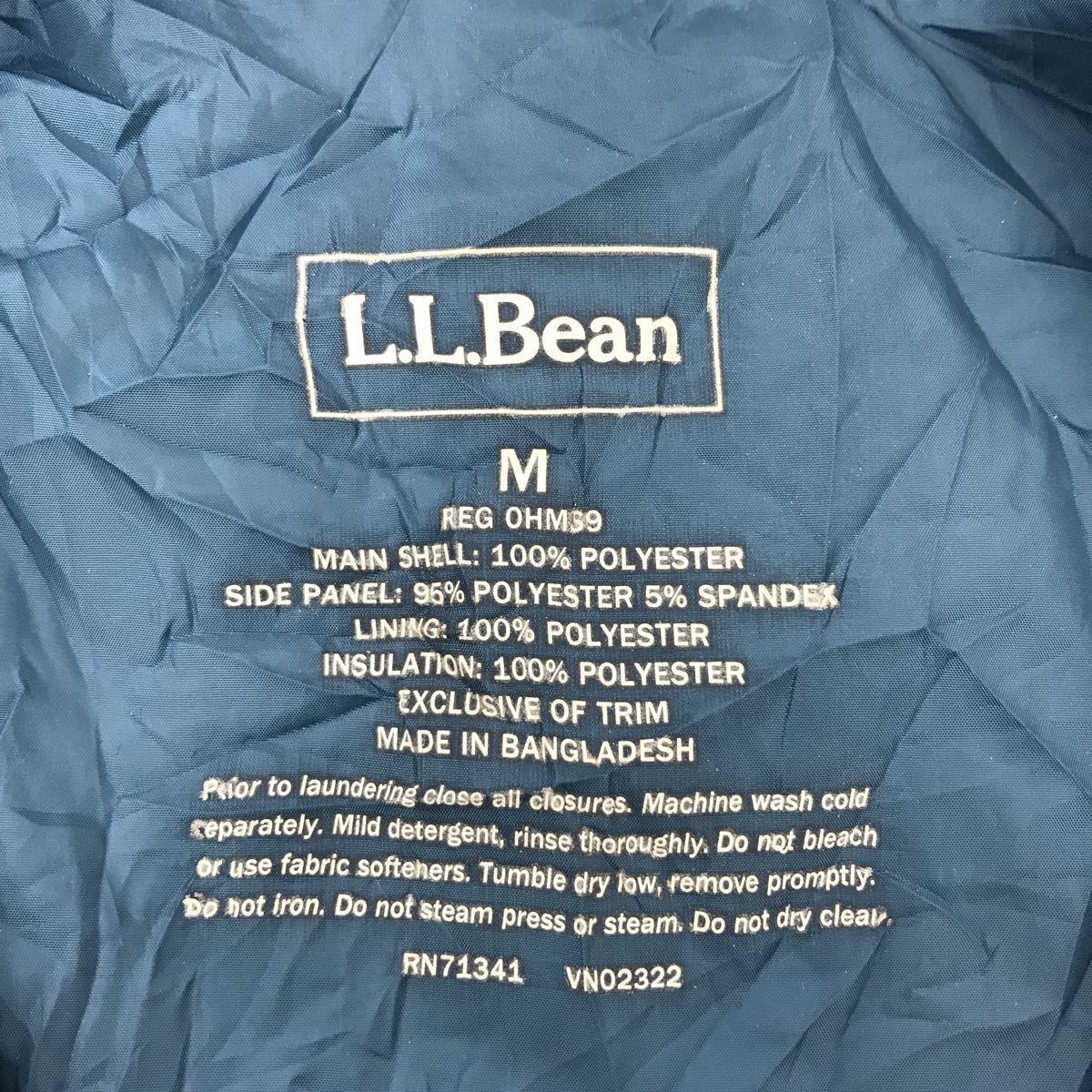 L.L.Bean - キルティング 中綿 裏ボア ベスト ブルー