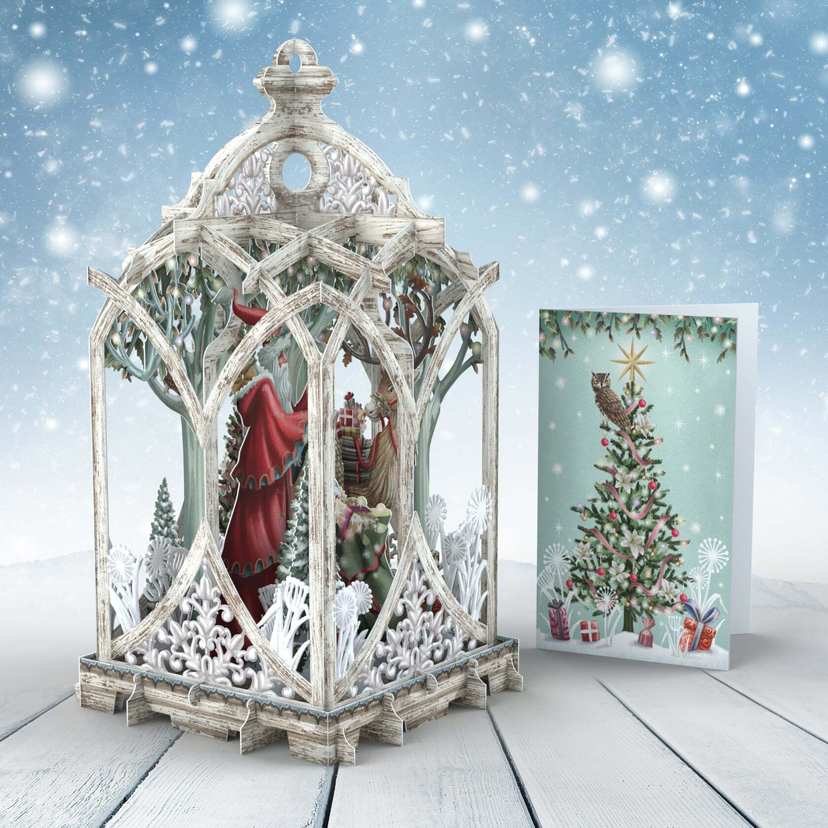 ◆2026クリスマス◆Me&McQ◆WHITE LANTERN ホワイトランタン◆立体3D◆グリーティングカード◆イギリス◆Paper D'Art◆