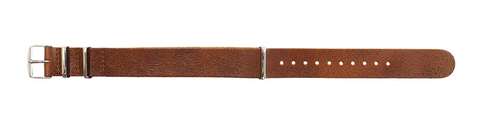 FIF belt】 オイルレザー NATO ストラップ ブラウン 20mm 腕時計ベルト