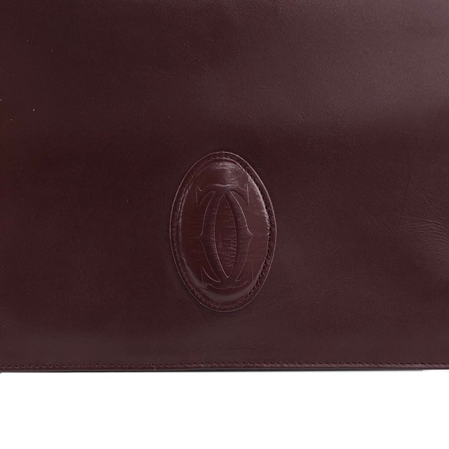 Cartier カルティエ マストライン ショルダーバッグ ボルドー ロゴ レザー フラップ vintage ヴィンテージ オールド 78rekj