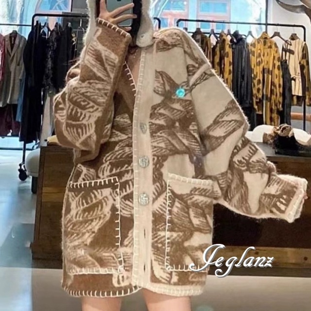 2色 ニット カーディガン ドロップショルダー 編み込み ボタン （MB150）σ，ς＊