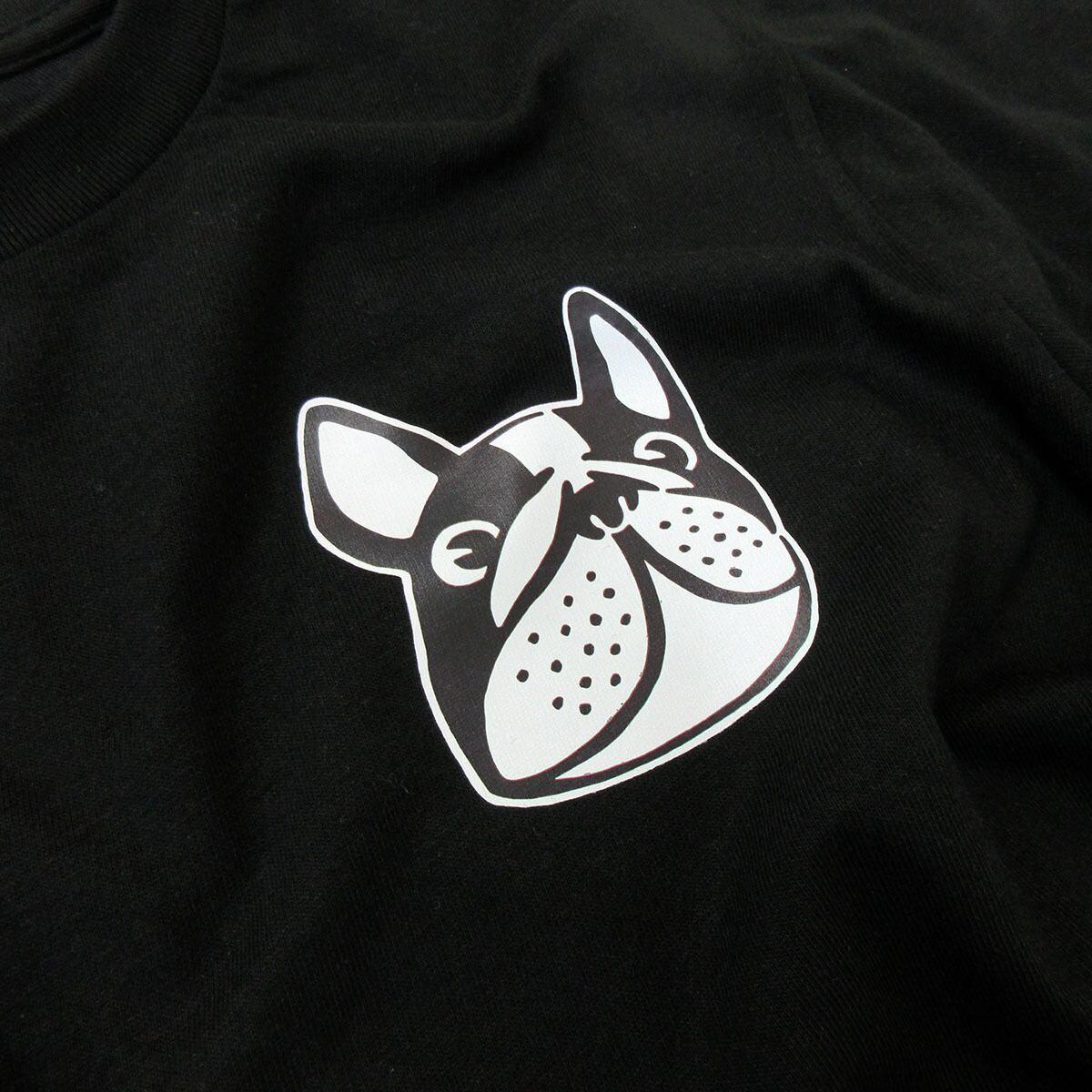フレブル パイド ワンポイント Tシャツ dog16 顔イラスト 犬 フレンチ