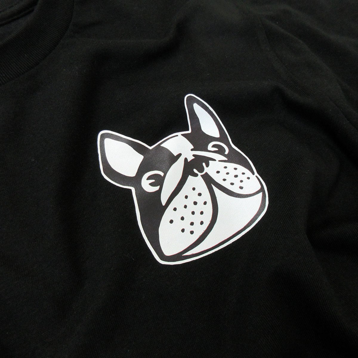 フレブル パイド ワンポイント Tシャツ dog16 顔イラスト 犬 フレンチブルドッグ 夏