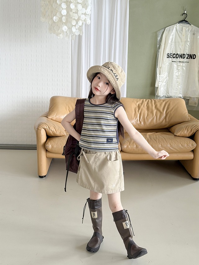 【KID】サイドリボンワーク風キュロットパンツ - 8