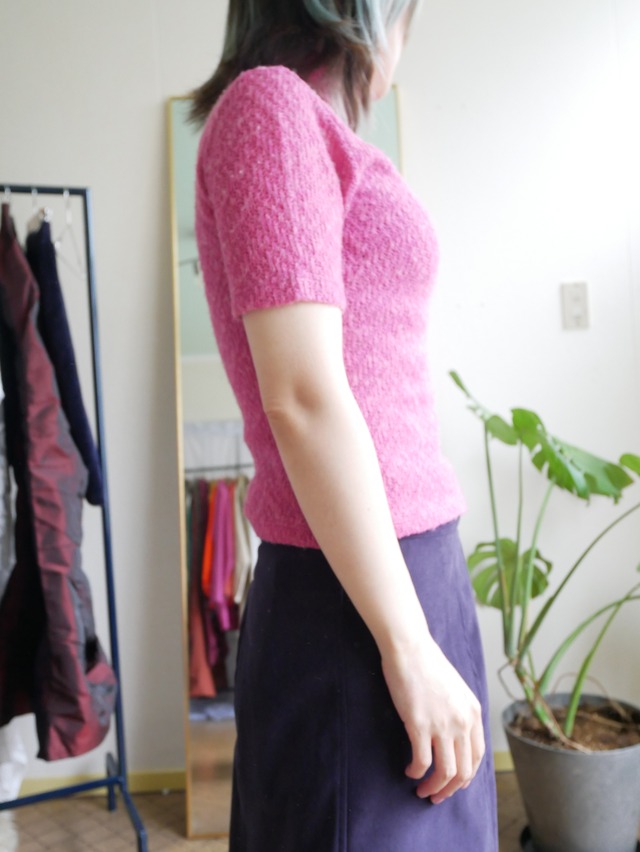 90s-00s USA Made Mohair Knit Short Sleeve Turtleneck