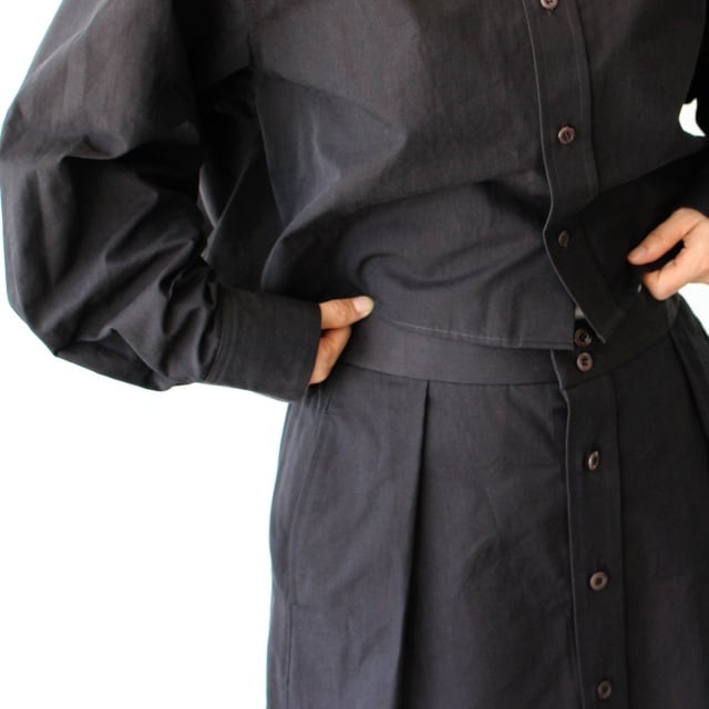 HAVERSACK 80/2高密度シャンブレー ロングシャツスカート Chambray