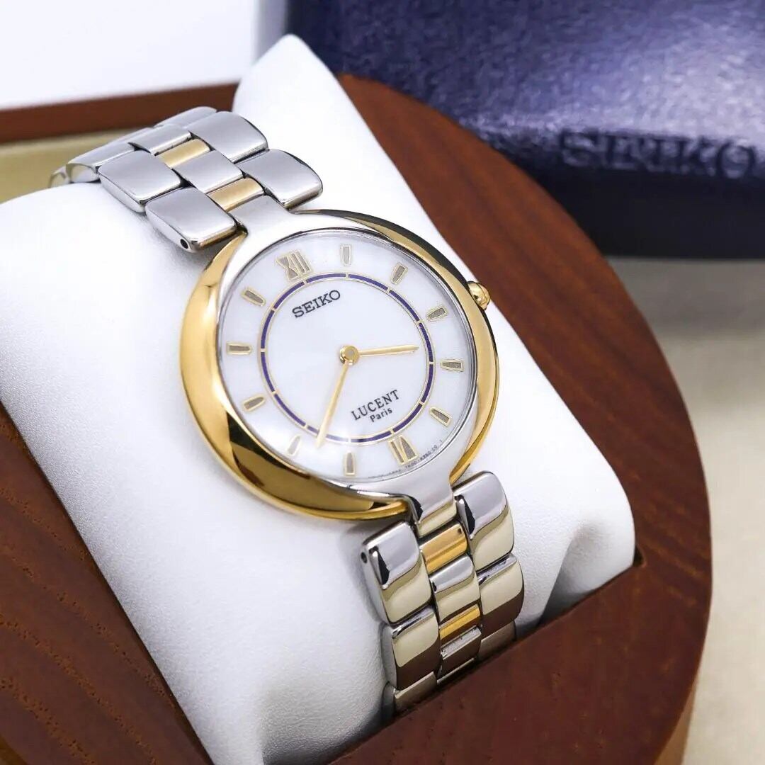 ◇美品 稼働 SEIKO LUCENT 腕時計 ゴールド メンズ 新品電池 r | Like 