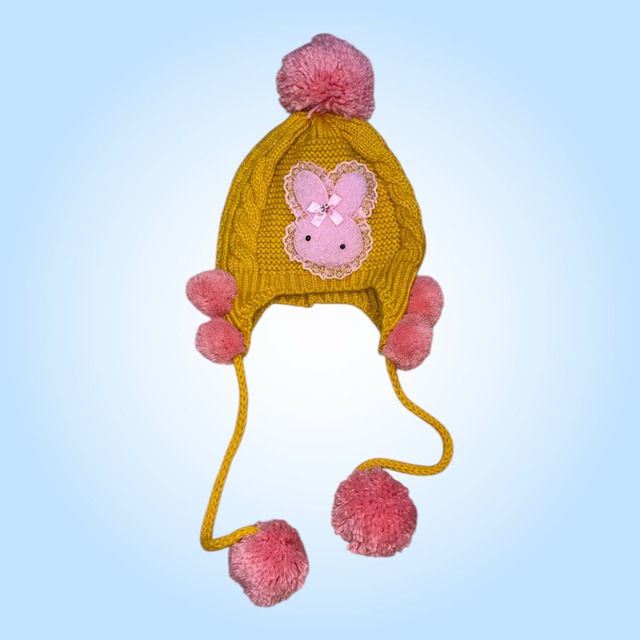 うさぎボンボンニット帽
