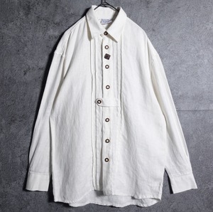 Ivory linen Tyrolean shirt