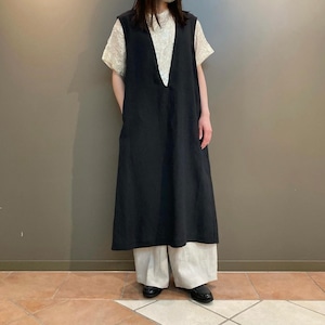 Dessin de Mode【デッサン ド モード】バックスリットノースリーブワンピース (リネン/ 17DOP-10L86)