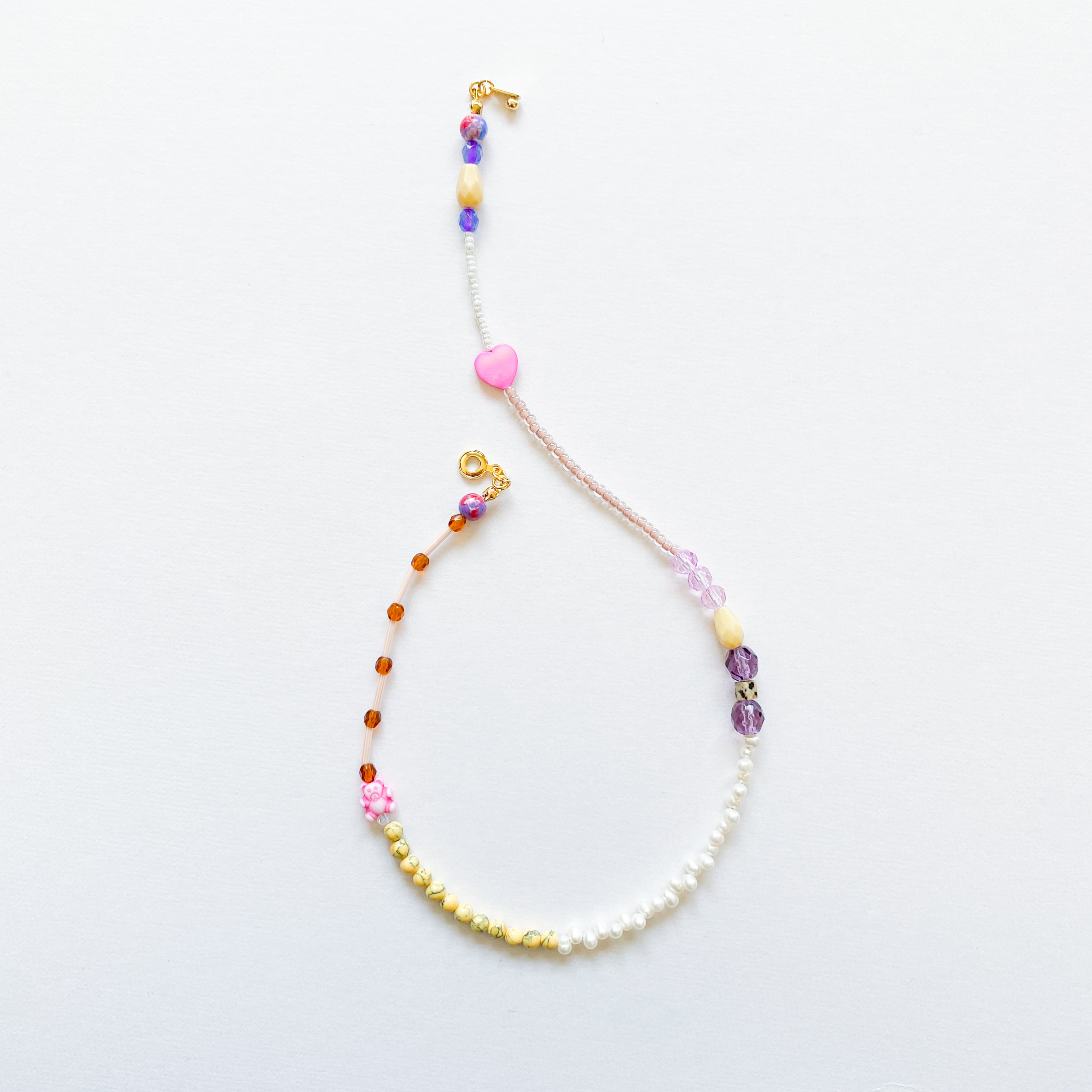 淡水パールとビーズのネックレス