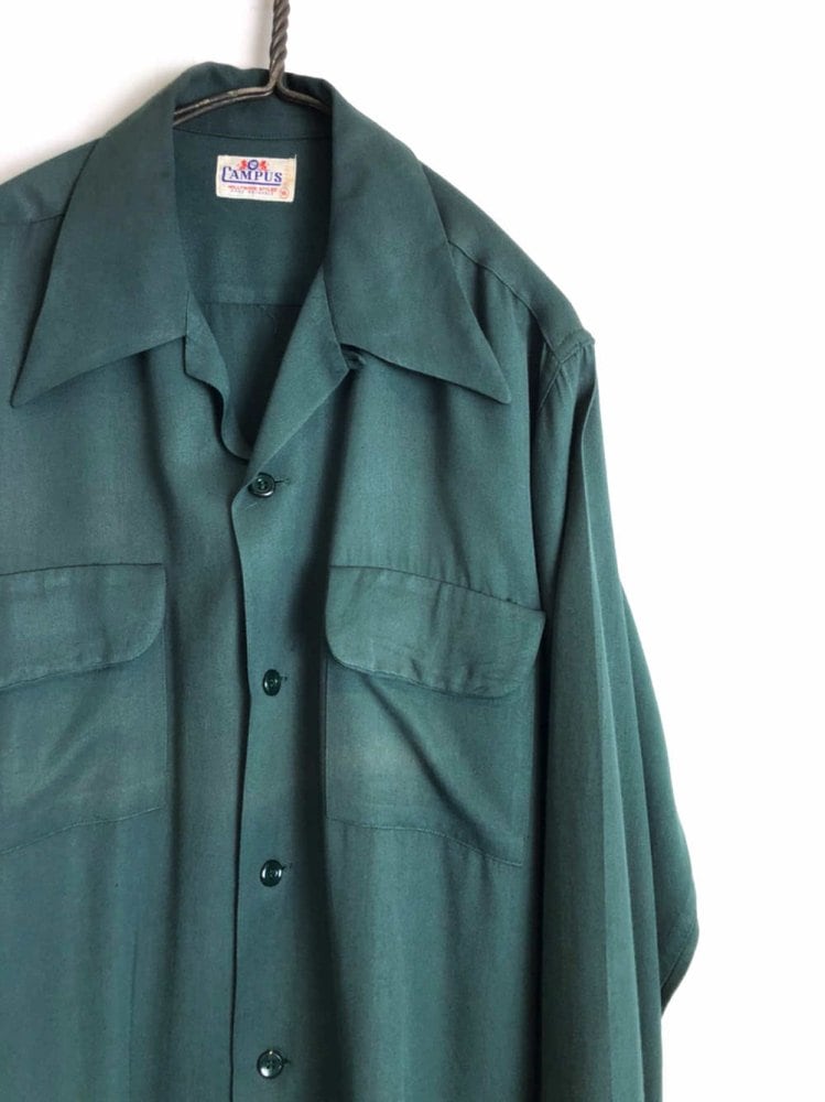 50’s Campus rayon gabardine shirt CAMPUS] Vintage Rayon Gabardine Shirt [1950s-] Vintage Rayon