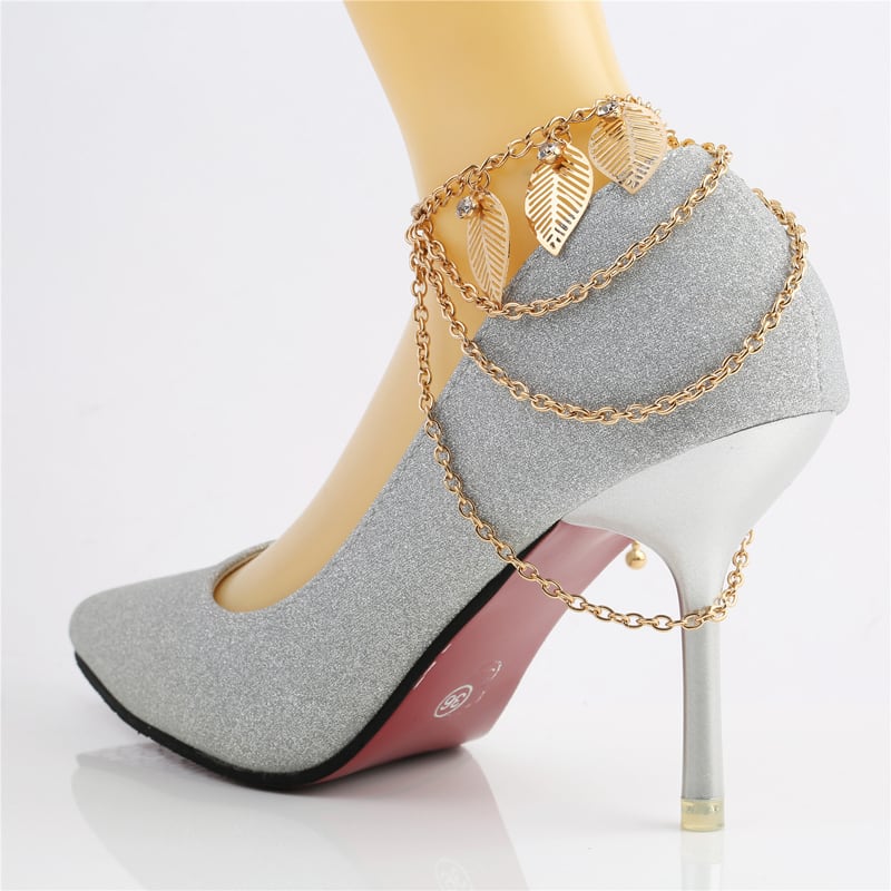 【ALDO】上品★輝く★ラインストーン★ Wチェーン★アンクレット アンクレット レディース 【ゴールド】 チェーン 足首