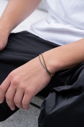 【tennis combi bracelet】 / GOLD×BLACK