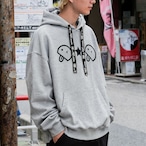 ロゴ紐ベーマークパーカー