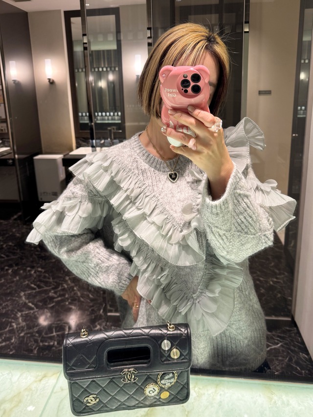 （select）レース付きニット