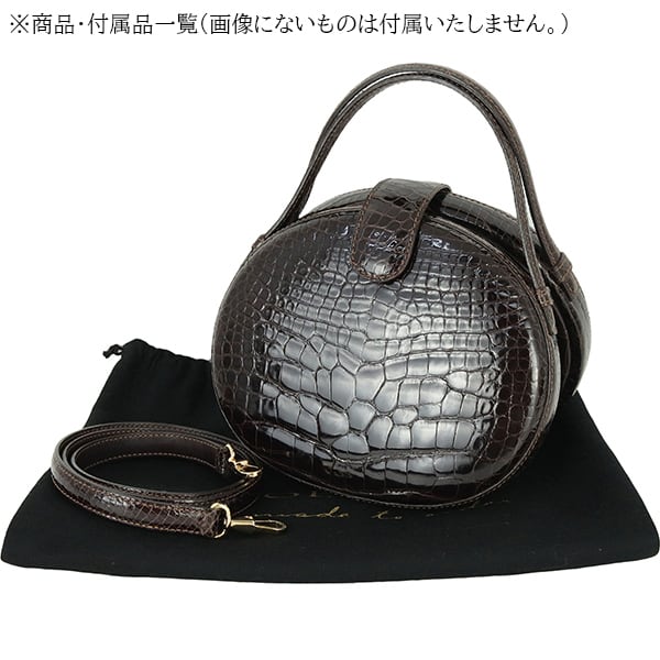 Vintage LOEWE ロエベ ショルダーバッグ クロコダイル ダークブラウン