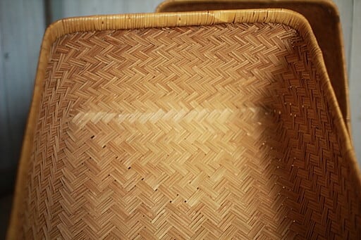 状態の良い古い竹編みの収納かご | denbee 古道具
