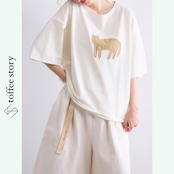【2color】ナチュラルな魅力♡鳥と猫のワッペン刺繍クルーネックTシャツ 《P0213》