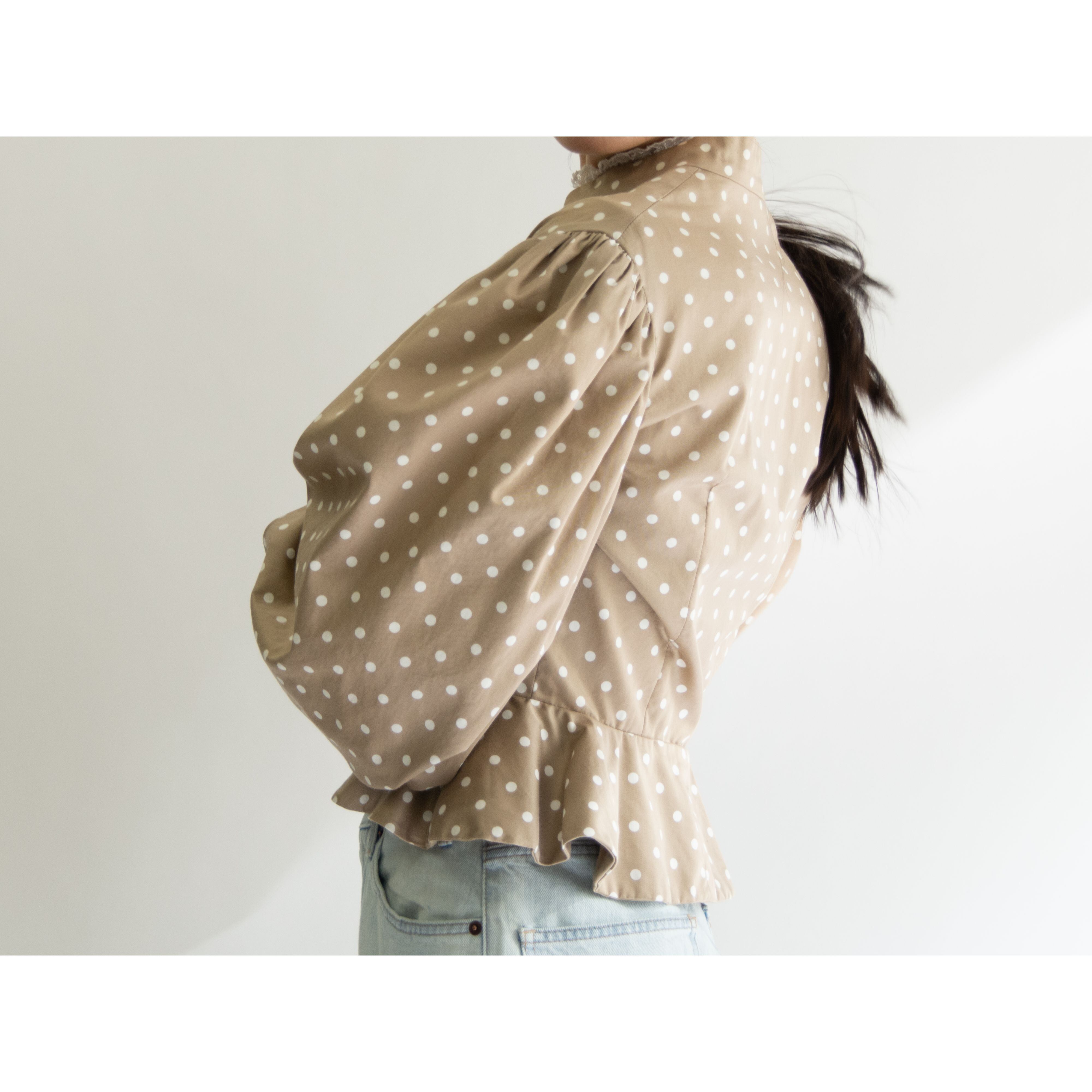 【Sophie Nat PARIS】Made in France 80's 100% Cotton Dot Jacket(フランス製 ドット柄コットンジャケット)