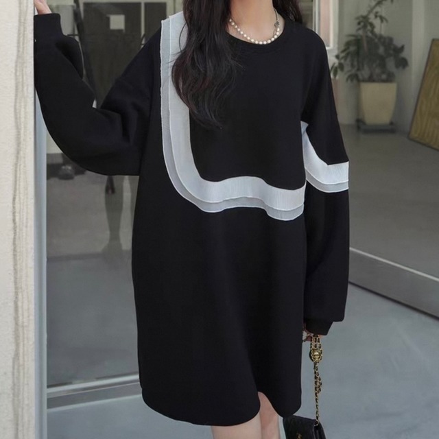 アシンメトリーリボンラインチュニック　N00168