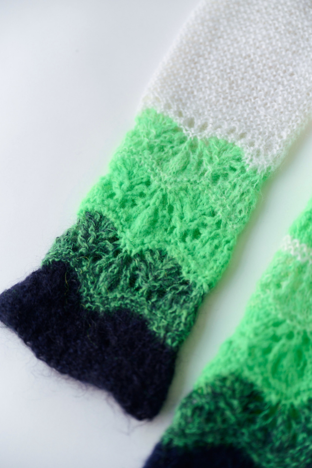 Crochet mohair lime green cardigan