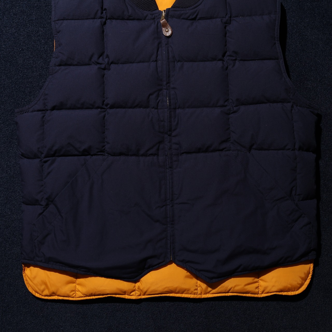 美品 XL リバーシブル ネイビー マンゴー Eddie Bauer Downlight Vest エディーバウアー グース ダウンライトベスト