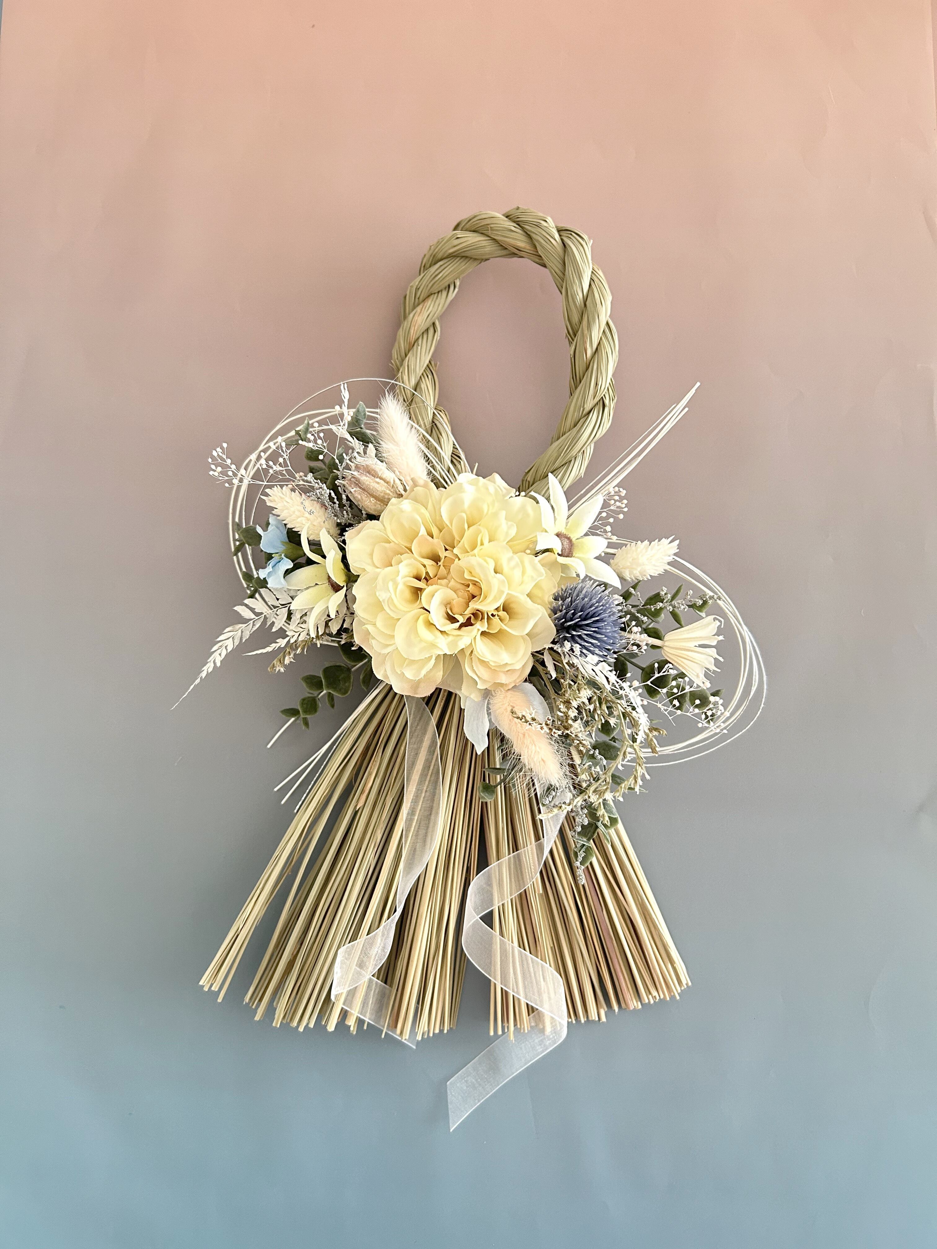 2025年早割り＊新作しめ縄飾り＊ドライフラワー自然に馴染む新年