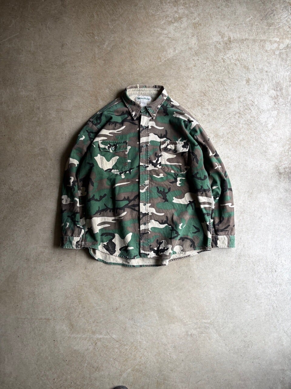 80's-90’s Gander Mountain CHAMOIS CLOTH COTTON SHIRTS “WOODLAND CAMO”