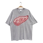 90s NHL デトロイトレッドウィングス USA製 ヴィンテージ Tシャツ ホッケー グレー SALEM DETROIT RED WINGS シングルステッチ サイズXL BZ0654