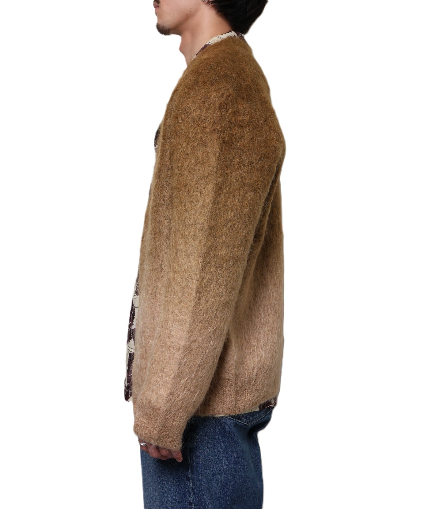 UNUSED / US2376 GRADATION MOHAIR CARDIGAN (MOCHABROWN