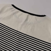 VALENZA SPORTS バレンザポー スポーツ ラインストーン ワッペン付き 半袖 ニット シャツ カットソー 40 /レディース/ホワイト×ブラック