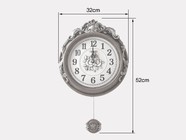 電波時計 ローズ３A振り子時計 壁掛け時計 おしゃれ 掛時計 北欧 時計