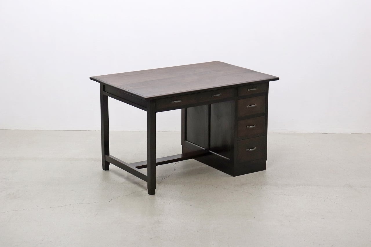 沼津店】レトロ 無垢材 片袖机 作業台 PC デスク 書斎 展示台 飾り台