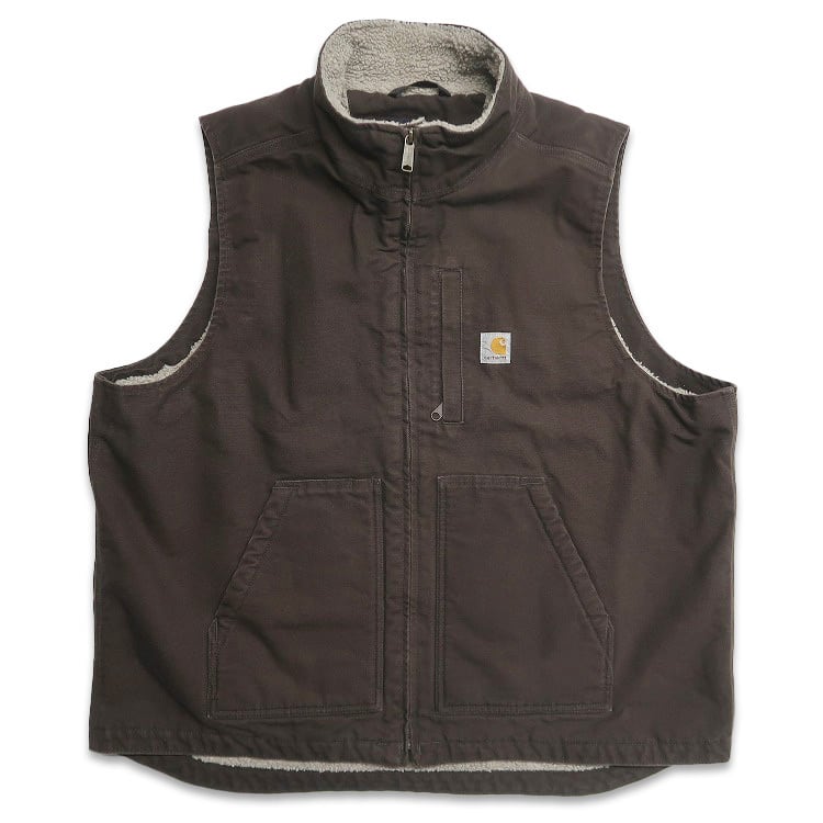 古着 カーハート Carhartt 裏地ボア ダック ワークベスト ダックベスト