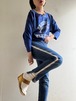 70s Vintage "frederick's" Double Zips Design Denim Pants