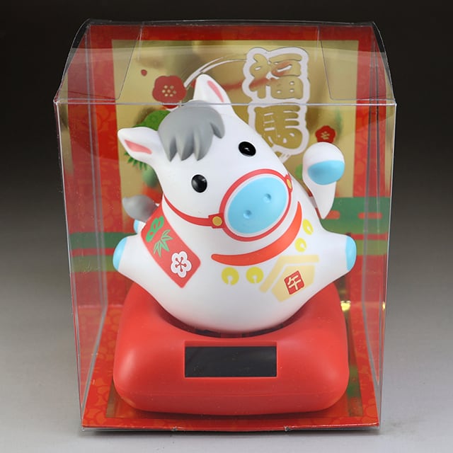 ソーラー幸せ招き馬（白） | ねこや工業