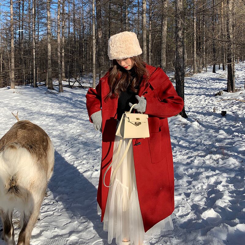 ウールコート レッドボタン HUCHUJING43148766731