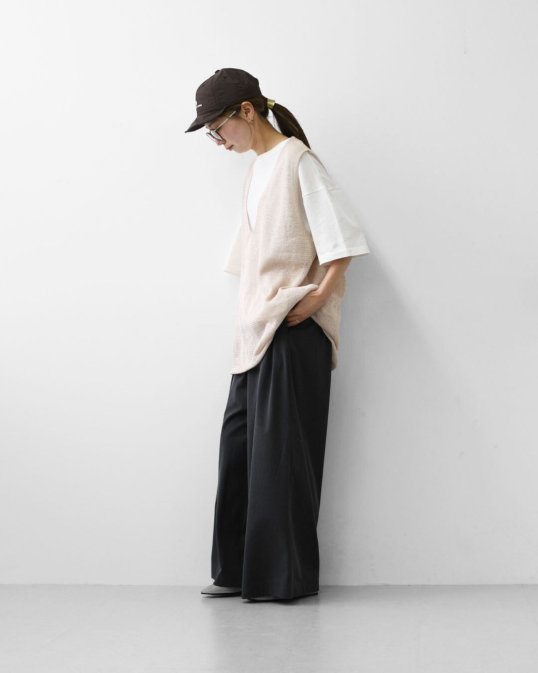 mizuiro ind [ミズイロ インド] wide V neck vest [1-220062] ワイドV