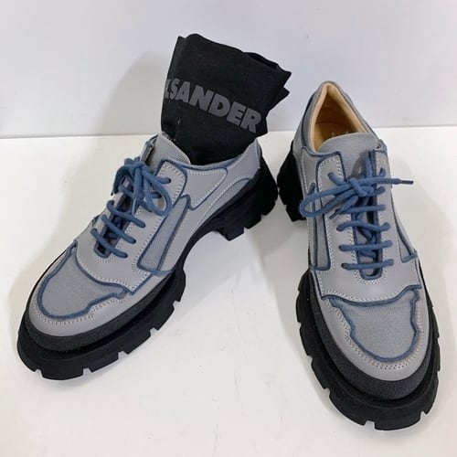 JIL SANDER ジルサンダー コンバットミリタリーシューズ グレー 40