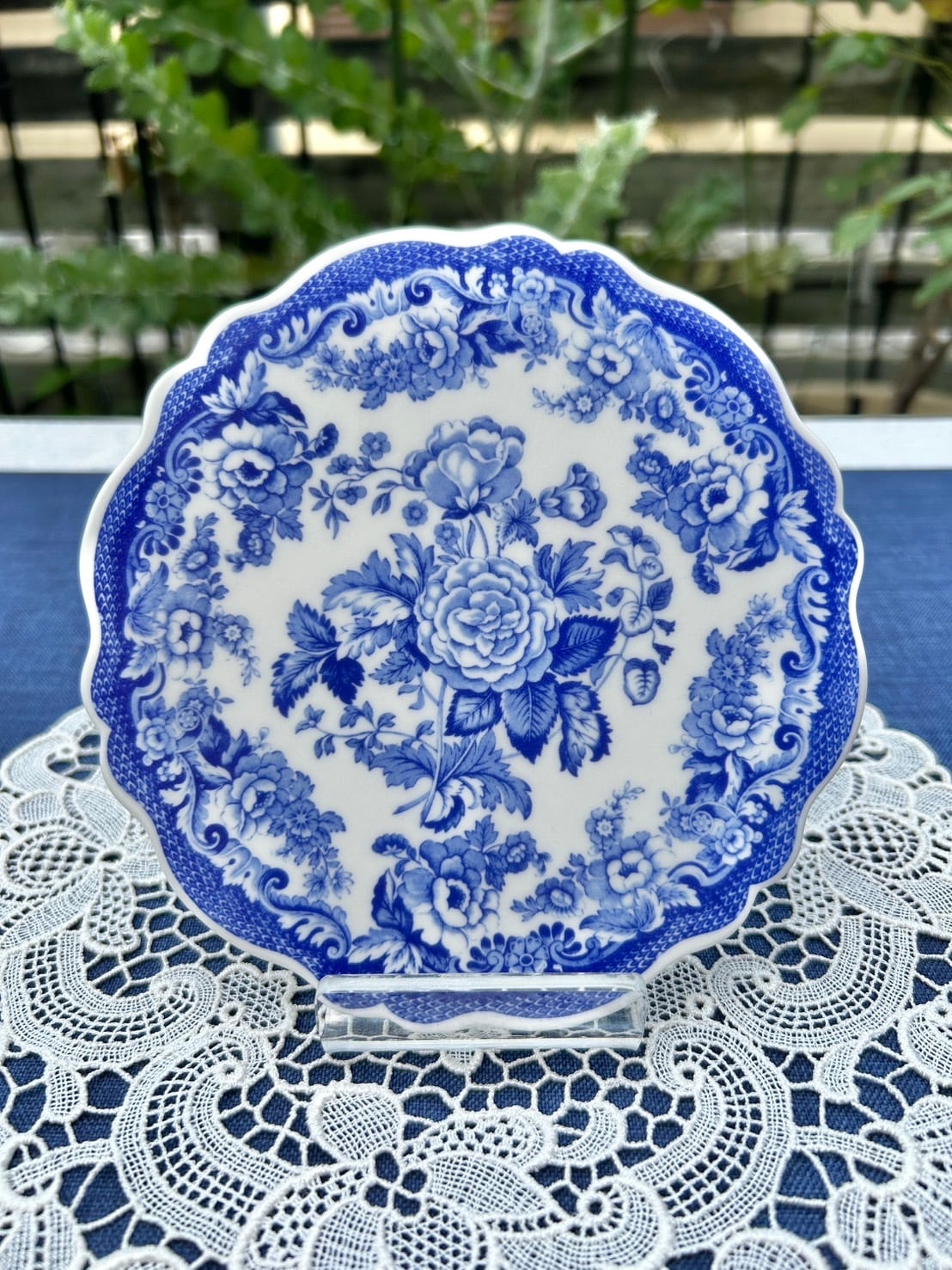 SPODE社　Blue Room Collection　"British Flowers"  トリベット（鍋敷き）