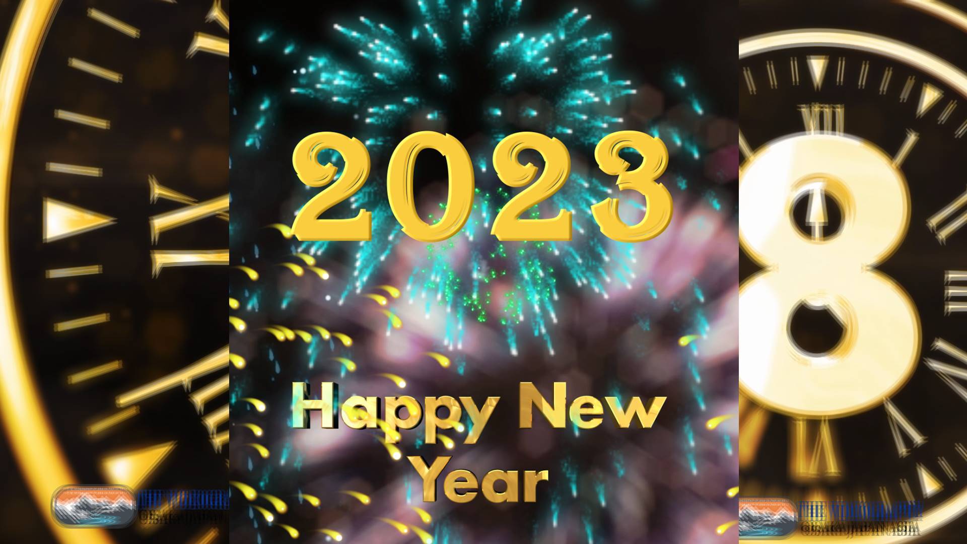 Vertical 縦長動画・2023年 令和5年 謹賀新年 Happy New Year Countdown Movie 2023. ハッピーニューイヤー カウントダウン ムービー - 画像1