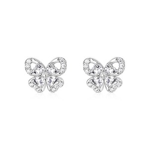 おしゃれ キラキラ ダイヤモンド 蝶々 シルバー ピアス